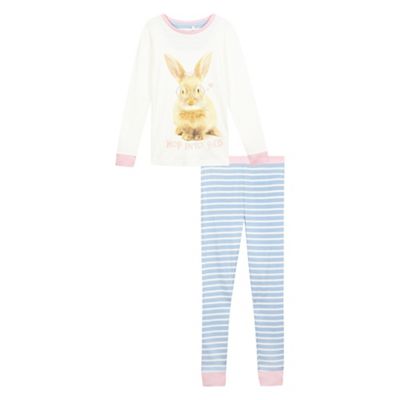 bluezoo Girls' 'Hop To Bed' bunny pyjama set